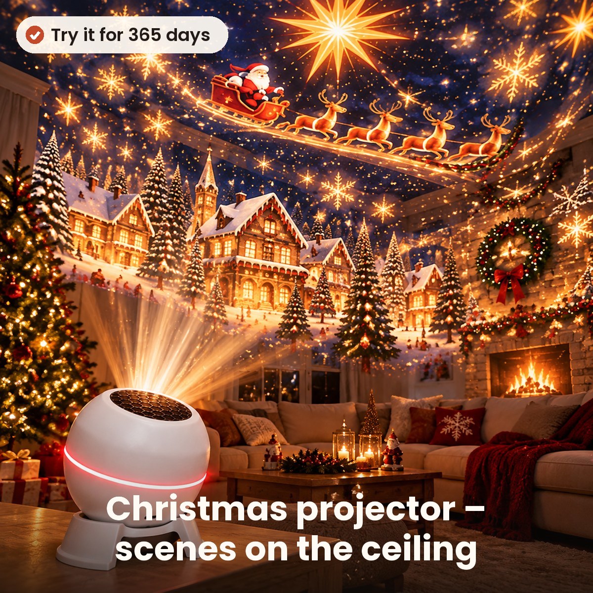 Kerstprojector voor plafond en muren