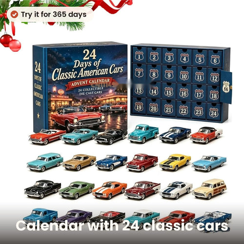 Advent calendar with 24 classic American cars
