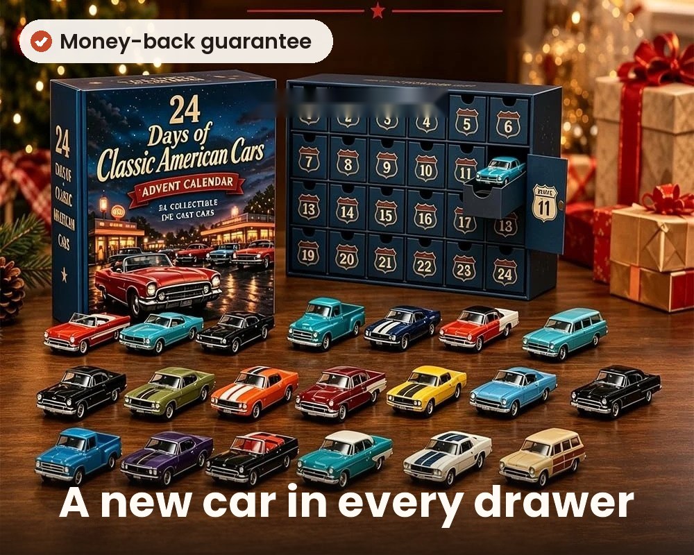 Advent calendar with 24 classic American cars