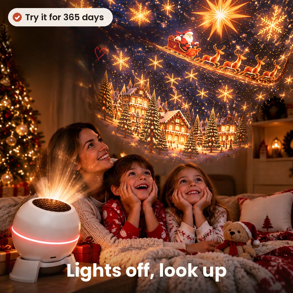 Christmas projector for ceilings and walls