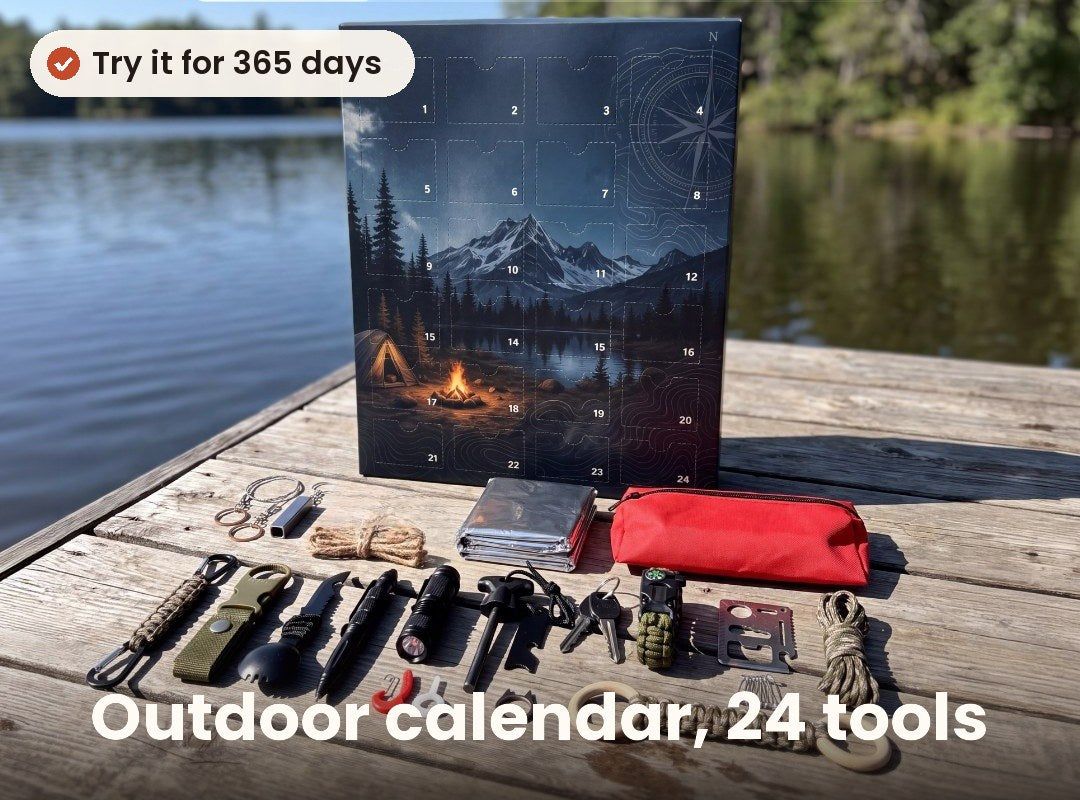 Advent calendar with 24 outdoor tools