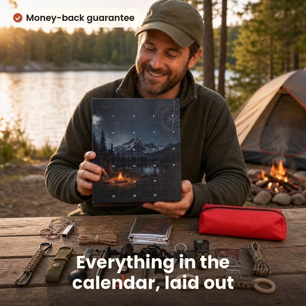 Advent calendar with 24 outdoor tools