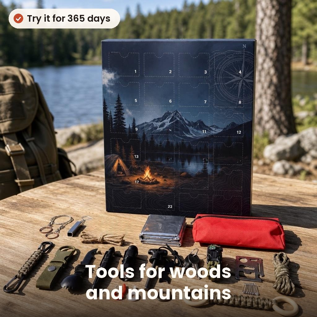 Advent calendar with 24 outdoor tools