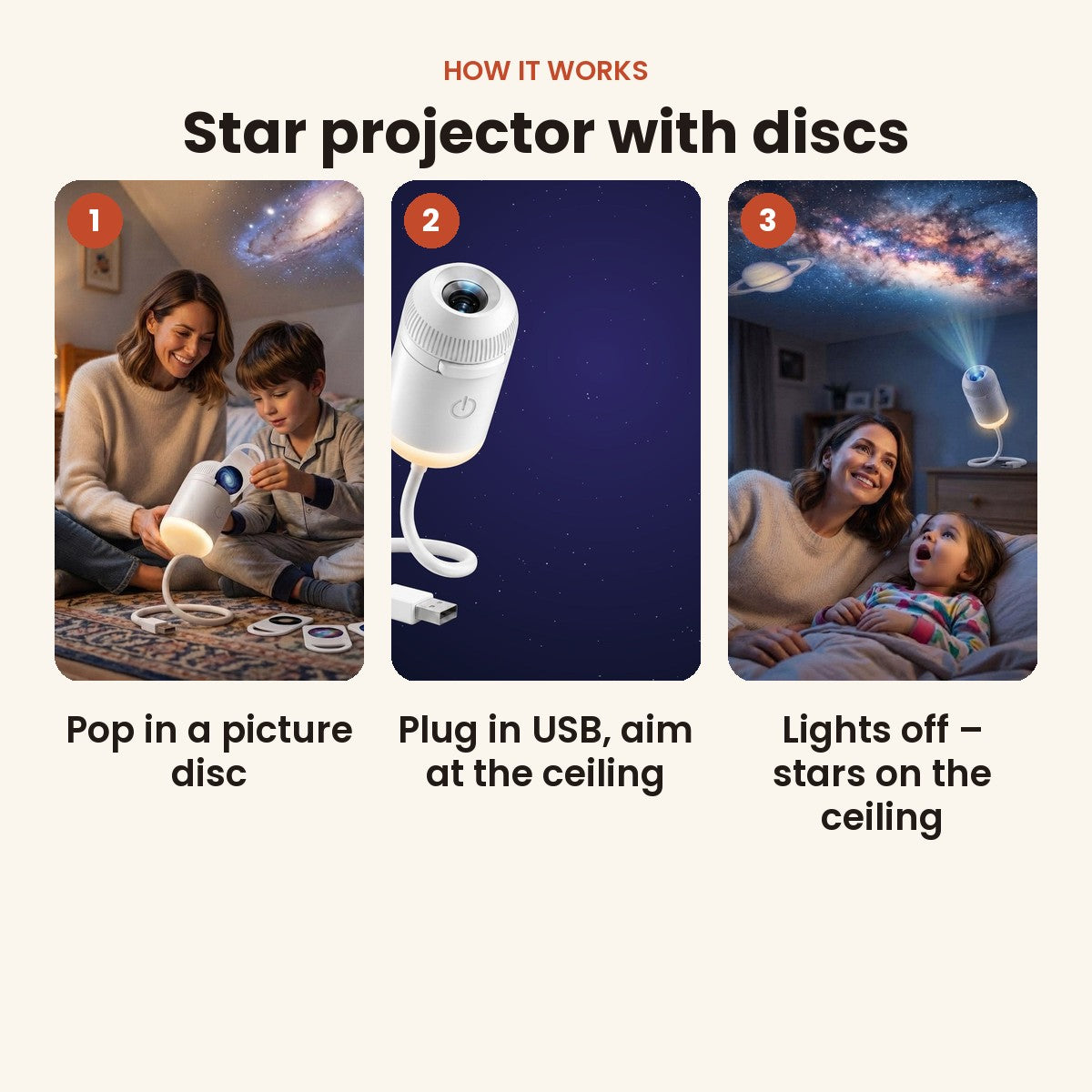 Star projector with picture discs